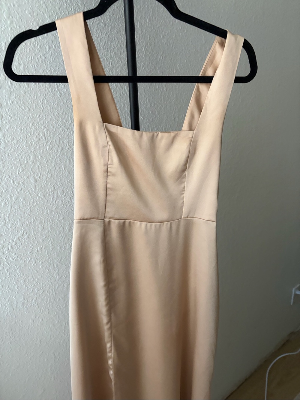 Show Me Your MuMu Champagne Square-Neck Midi Dress